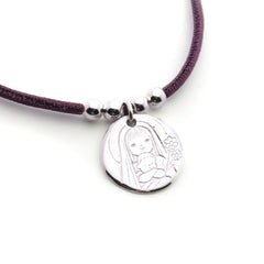 VIRGEN FLOR - collar personalizable medalla plata 21mm