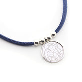 Escapulario ABRAZO - collar medalla de plata 20 mm con elástico