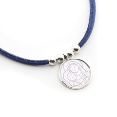 HUG scapular - 20mm silver medal necklace with elastic