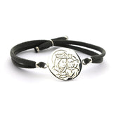 Escapulario MARÍA REINA - pulsera medalla de plata 21mm con elástico