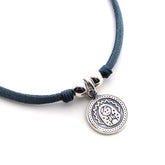 VIRGEN DE GUADALUPE PLIS - collar medalla plata 18mm