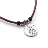 Escapulario REINA DEL CIELO - collar medalla personalizable de plata 20mm con elástico