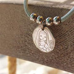 VIRGEN FLOR - collar personalizable medalla plata 21mm
