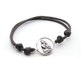 Escapulario CARMELO - pulsera medalla personalizable de plata 18 mm con cordón
