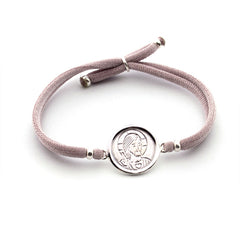 Escapulario DULCE MARÍA - pulsera medalla de plata 16mm con elástico