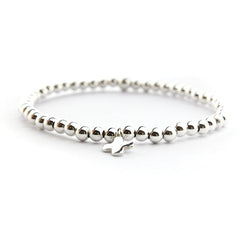 NOÉ - 10mm silver cross bracelet