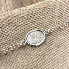 MY VIRGIN Scapular - customizable silver medal bracelet 16x20mm with chain