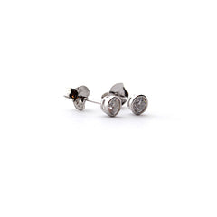 ZIRCONIA - 5mm silver earrings