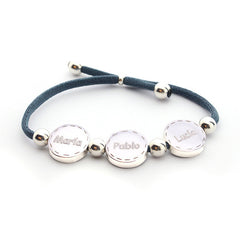 CARLOTA - pulsera personalizable medallas plata 15mm. Hasta 6 medallas