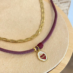 ARI - collar cadena dorada trenzada 38-43cm