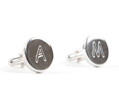 Gemelos REDONDOS B - personalizables plata 17mm