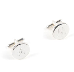 Gemelos REDONDOS B - personalizables plata 17mm