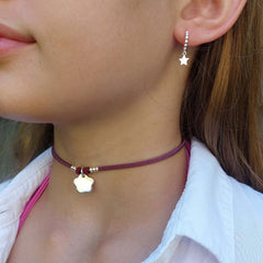 TOP - collar personalizable medalla flor plata 13mm