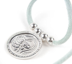 VIRGEN BISEL - collar medalla plata 25mm