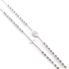 DEVOTE - Miraculous Virgin silver rosary necklace