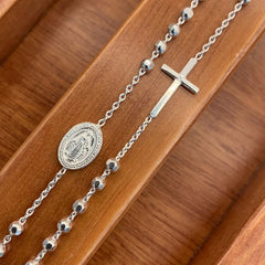 DEVOTE - Miraculous Virgin silver rosary necklace
