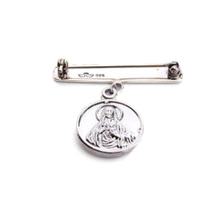 Aguja con escapulario CARMELO - medalla de plata 18mm