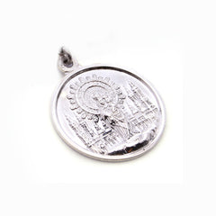 VIRGEN DEL PILAR - medallón personalizable de plata 29mm para el RAMO DE NOVIA