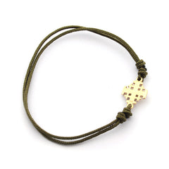 JERUSALÉN - Pulsera cruz dorada 10mm