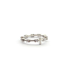 ROSARIO D ring - silver and zircons