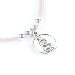 Escapulario CARMELO - collar medalla personalizable de plata 18mm con elástico