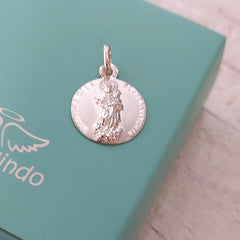 Virgen Blanca - medalla clásica 17mm