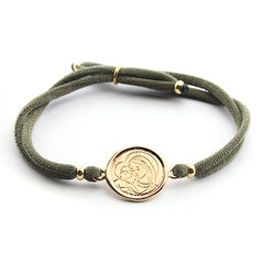 DULCE MARÍA scapular - 16mm gold medal bracelet with elastic