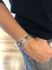 MALVA - pulsera personalizable medalla plata 15mm