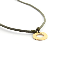 AZAHAR - collar personalizable donut dorado 20mm