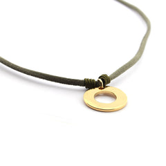 AZAHAR - collar personalizable donut dorado 20mm