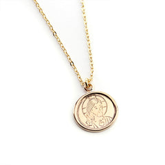 Escapulario DULCE MARÍA - collar medalla dorada 16mm con cadena