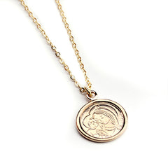 Escapulario DULCE MARÍA - collar medalla dorada 16mm con cadena