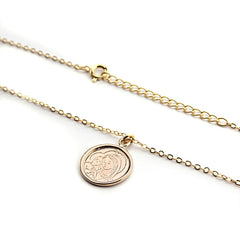 Escapulario DULCE MARÍA - collar medalla dorada 16mm con cadena