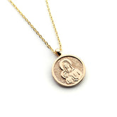 Escapulario SABIDURÍA - collar medalla dorada 19mm con cadena