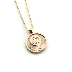 Escapulario SABIDURÍA - collar medalla dorada 19mm con cadena