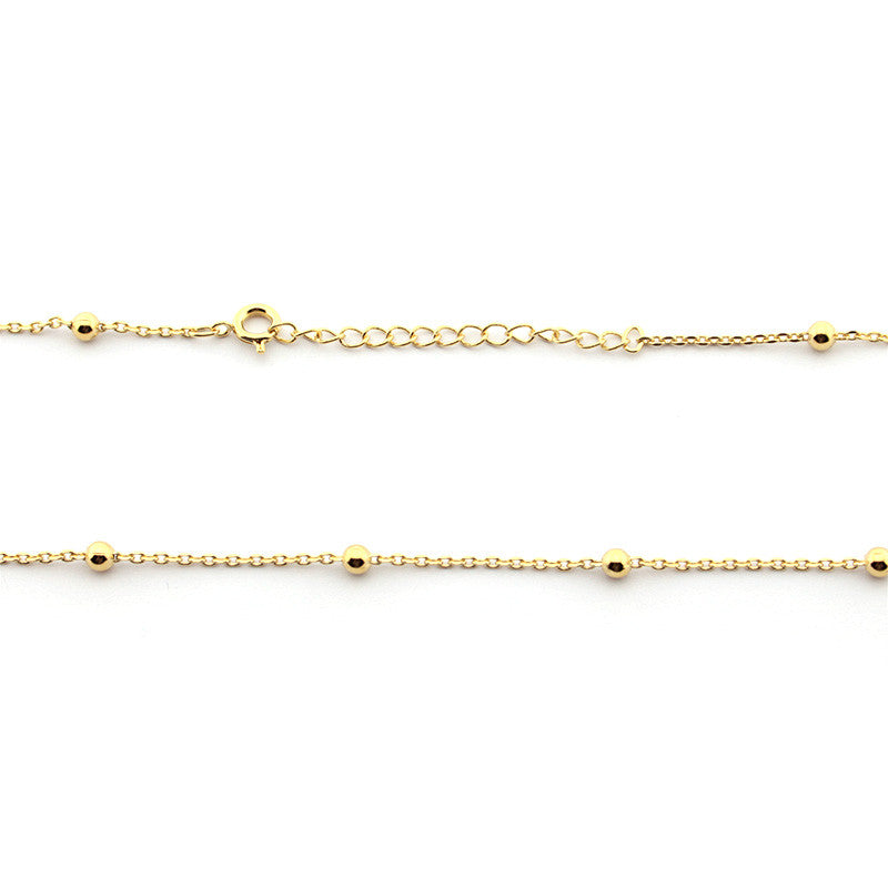 BASIC - collar cadena y bolas doradas 45cm