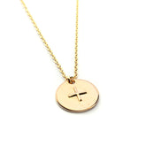 PAN DE ÁNGEL DOR - collar personalizable cruz dorada relieve 16mm