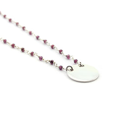 SALVIA - collar personalizable medalla de plata 18mm