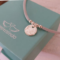 VIRGEN BESA - collar medalla plata 12mm