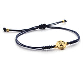 Escapulario CARMELO DOR - pulsera medalla dorada 8mm con macramé