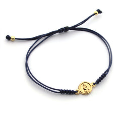 Escapulario CARMELO DOR - pulsera medalla dorada 8mm con macramé