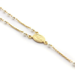 GAUDE - collar rosario dorado y perlas