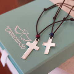 ELIAS - customizable silver cross necklace 13x19mm