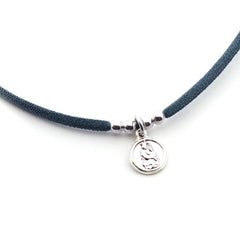 CARMELO scapular - 10mm silver medal necklace with elastic