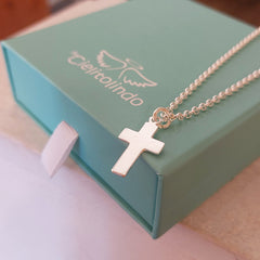 ADÁN - collar personalizable cruz de plata 13x19mm con cadena
