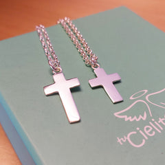 ADÁN - collar personalizable cruz de plata 13x19mm con cadena