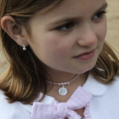 Escapulario DULCE MARÍA - collar medalla de plata 16mm con elástico