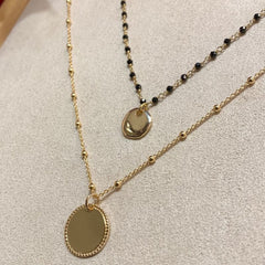 LEILA - customizable necklace gold medal 10mm