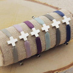 PLA - silver cross bracelet 10mm
