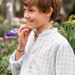 Escapulario CARMELO - collar medalla personalizable de plata 18 mm con cadena